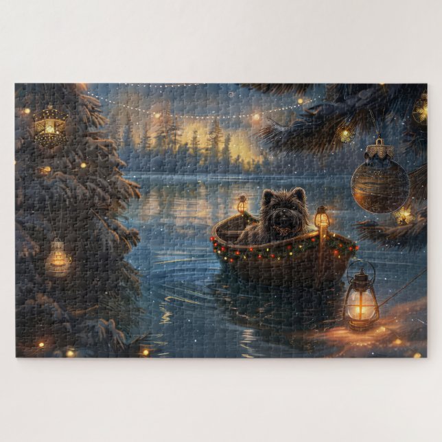 Affenpinscher Weihnachtsreise Puzzle (Horizontal)