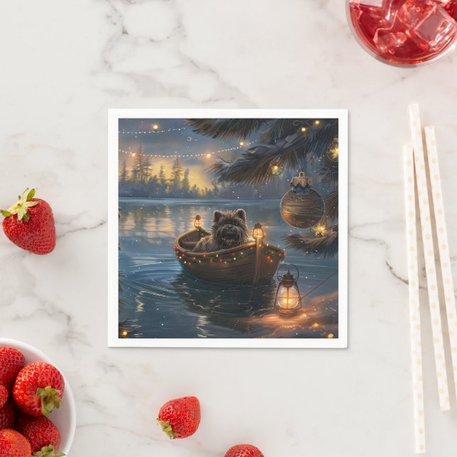 Affenpinscher Weihnachtsreise Serviette (Beispiel)