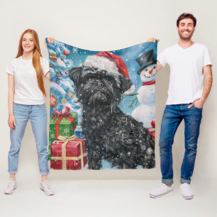 Affenpinscher Winter Wonderland Weihnachtsfreude Fleecedecke