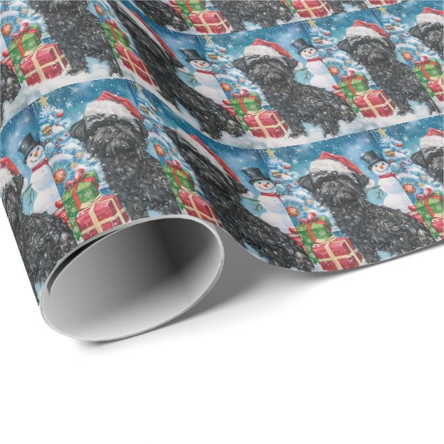 Affenpinscher Winter Wonderland Weihnachtsfreude Geschenkpapier (Rolleneckpunkt)