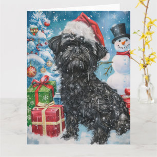 Affenpinscher Winter Wonderland Weihnachtsfreude Karte