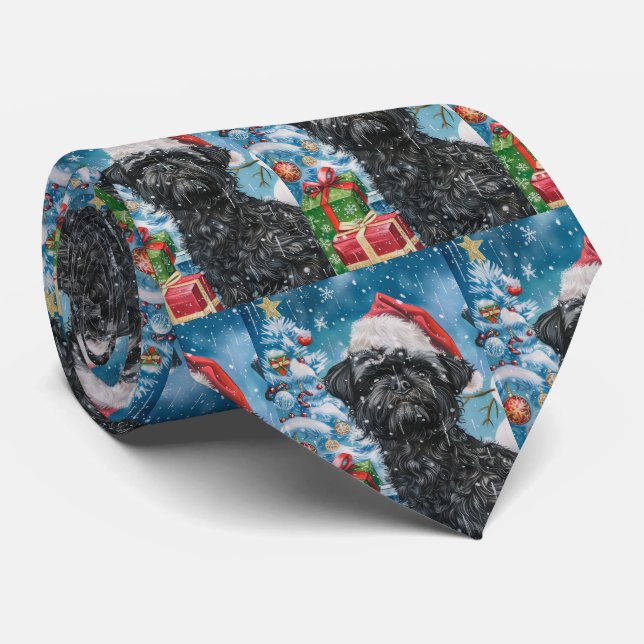 Affenpinscher Winter Wonderland Weihnachtsfreude Krawatte (Gerollt)