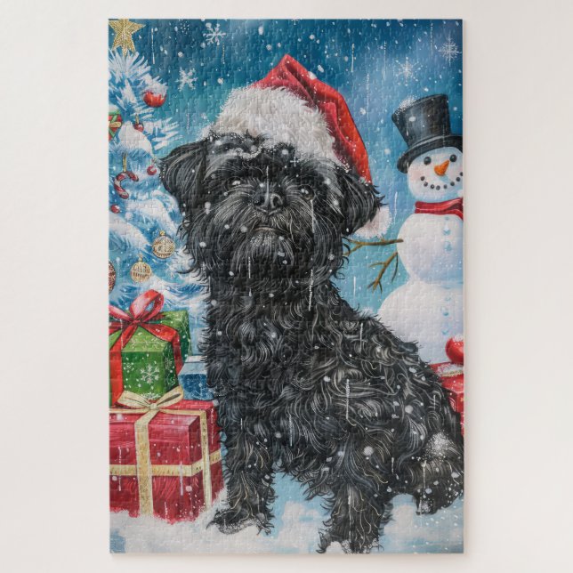 Affenpinscher Winter Wonderland Weihnachtsfreude Puzzle (Vertikal)
