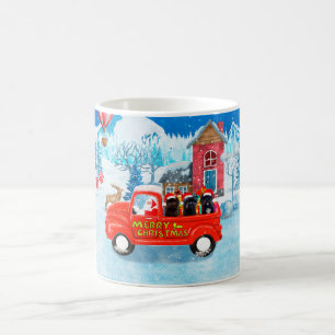 Affenpinschers Dog in Christmas Delivery Truck Kaffeetasse