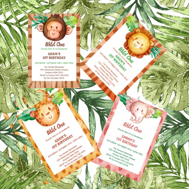 Affensafari eines Geburtstages Einladung (Von Creator hochgeladen)