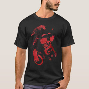 Affenschimmel mit Sonnenbrille und Kopfhörern 5 T-Shirt
