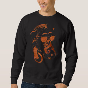 Affenschimmel mit Sonnenbrille und Kopfhörern Sweatshirt