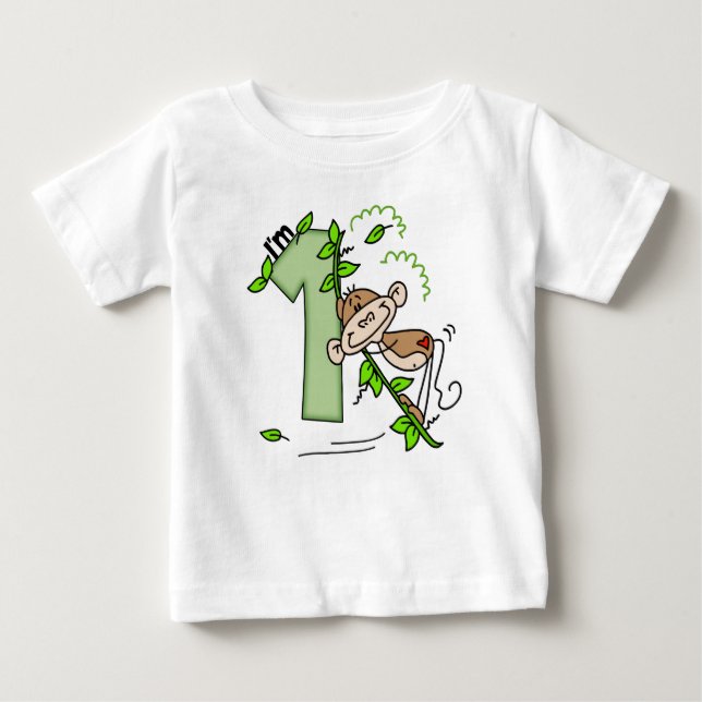 Affenschwung 1. Geburtstag Baby T-shirt (Vorderseite)