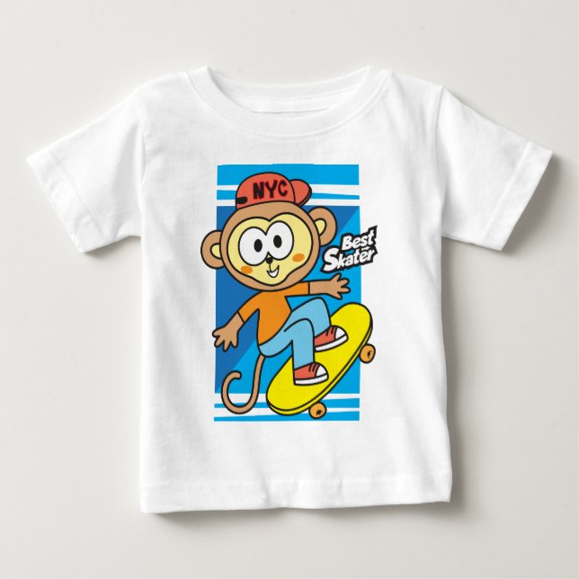 Affenskateboard Baby T-shirt (Vorderseite)