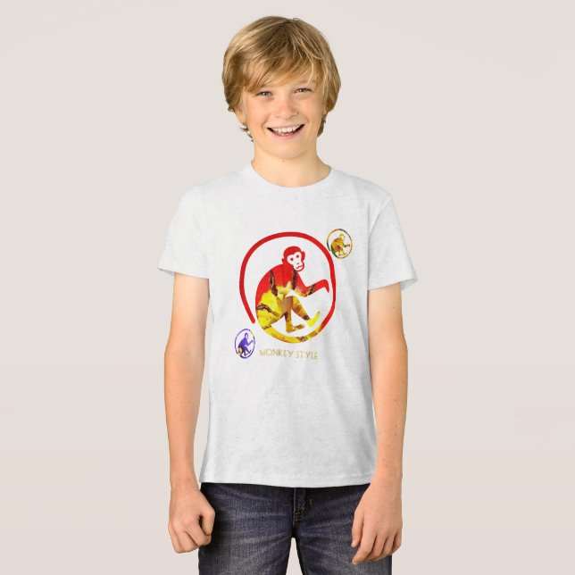 Affenstil Tri-Blend Shirt (Vorderseite voll)