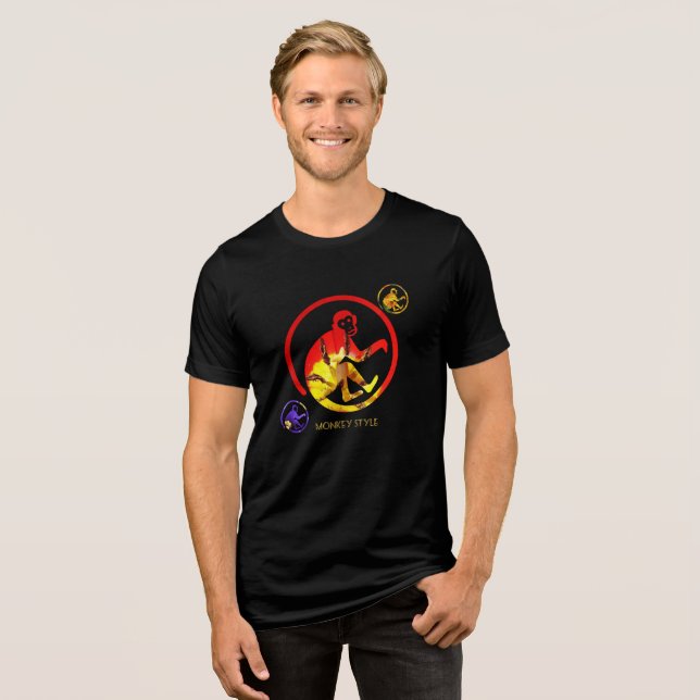 Affenstil Tri-Blend Shirt (Vorderseite voll)
