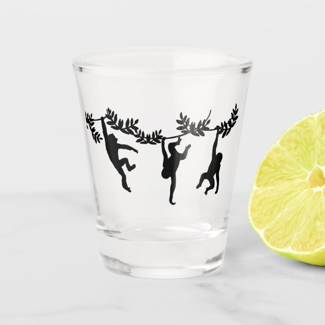 Affentruppe Schnapsglas (Vorderseite)