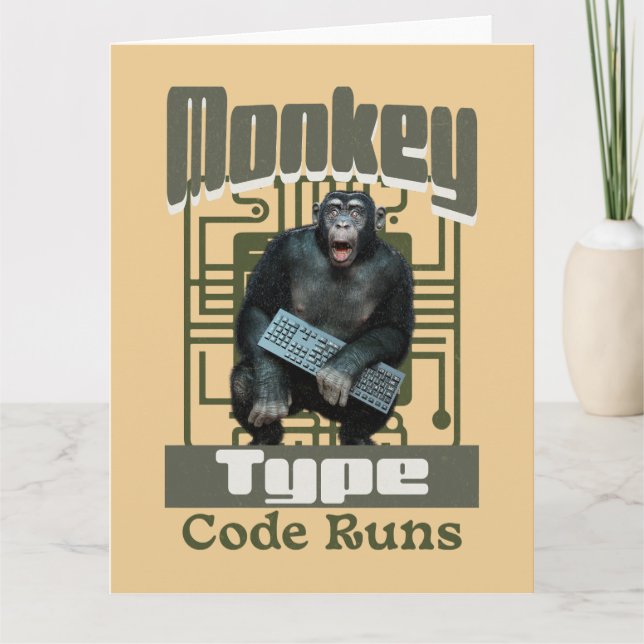 Affentyp, Code führt einen lustigen Vollstapelentw Karte (Vorderseite)