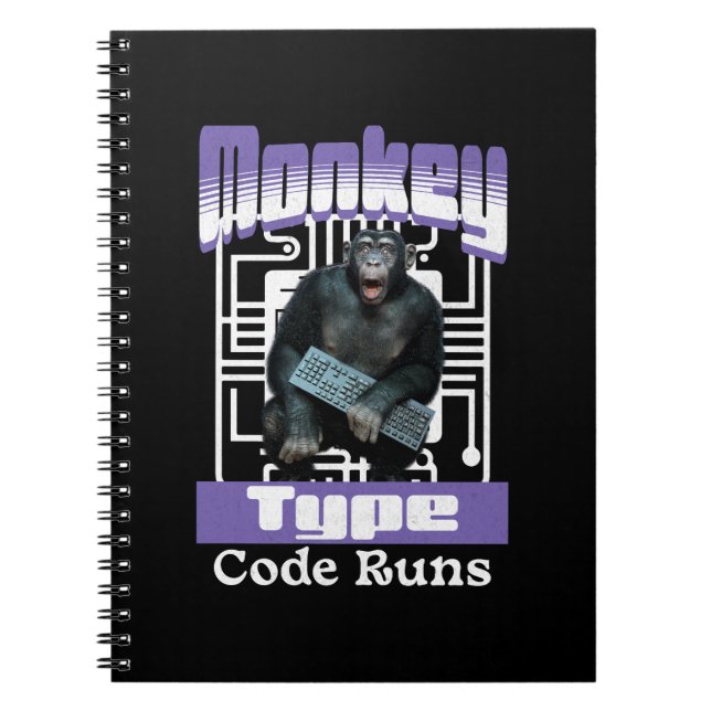 Affentyp, Code führt einen lustigen Vollstapelentw Notizblock (Vorderseite)