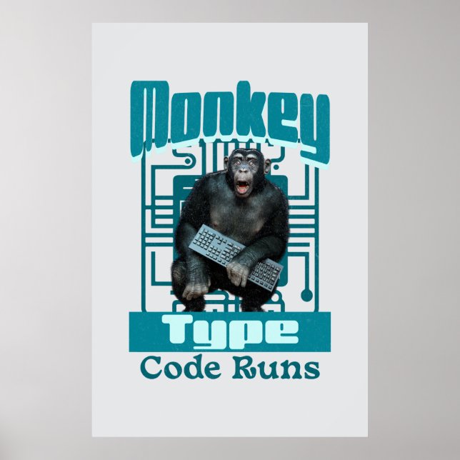 Affentyp, Code führt einen lustigen Vollstapelentw Poster (Vorne)