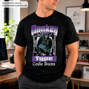 Affentyp, Code führt einen lustigen Vollstapelentw T-Shirt
