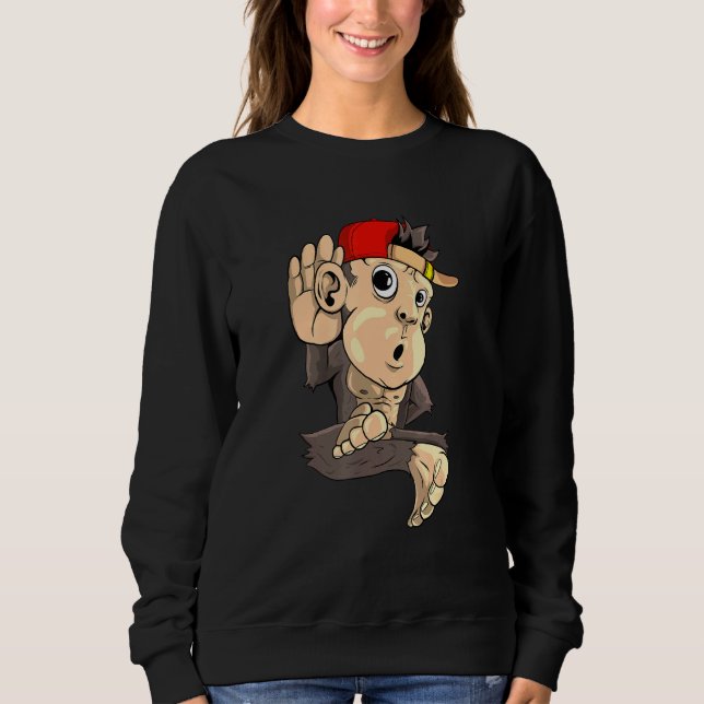 Affenzuhören Sweatshirt (Vorderseite)