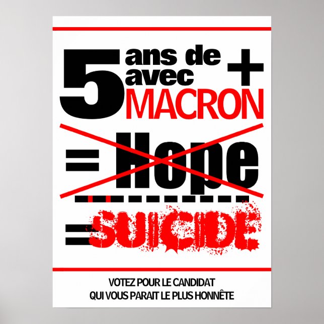 Affiche 5 ans de plus Macron Suicide poster (Vorne)
