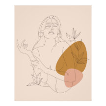 Affiche Line art minimaliste. Style Boho.