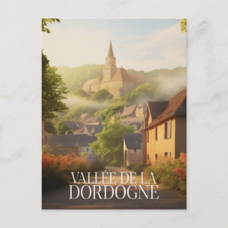 Affiche - Vallée de la dordogne - 24 - illustratio Postkarte