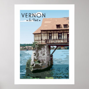 Affiche Vintag / Poster - Le pont de Vernon