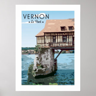 Affiche Vintag / Poster - Le pont de Vernon