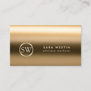 Affiliate Marketer Gold Monogram Business Card Visitenkarte