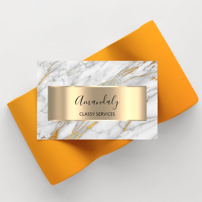 Affiliate Marketing Consulting Gold Gray Marble Visitenkarte (Von Creator hochgeladen)