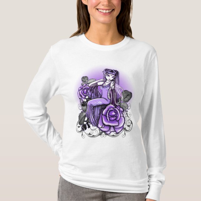 Affinitäts-violette Rosen-Fee-Spitze T-Shirt (Vorderseite)