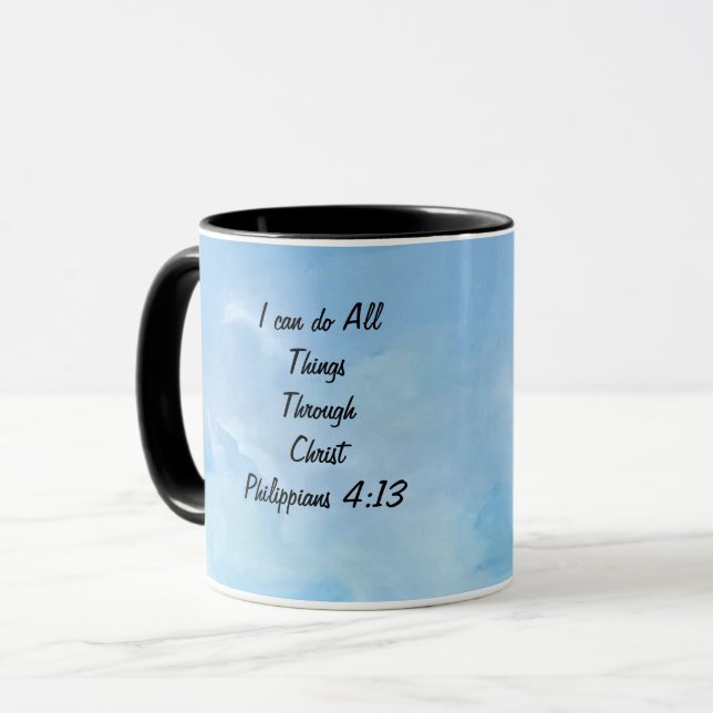 Affiri/Scripture Philippians 4:13 Original Art Tasse (Vorderseite Links)