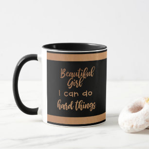 Affirmation Beautiful Girl Motivierend Monogram Tasse