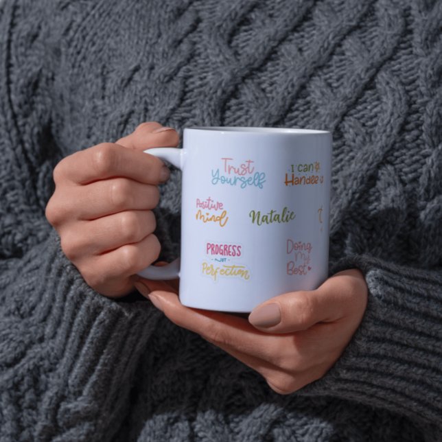 Affirmation Custom Manifestation Zweifarbige Tasse (Von Creator hochgeladen)