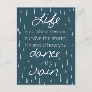 Affirmation Dance in the Rain Inspirational Quotes Postkarte