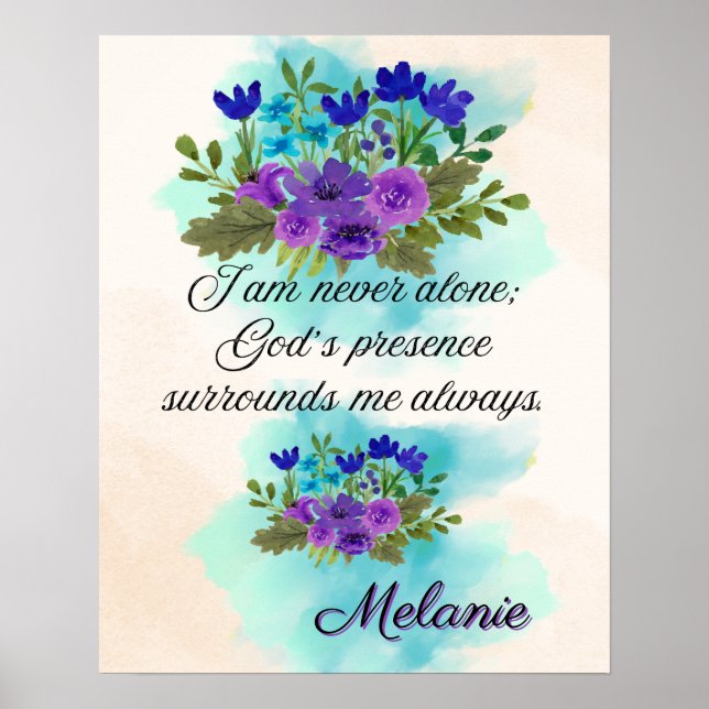 Affirmation Faith:I Am Never Alone; God’s Presence Poster (Vorne)
