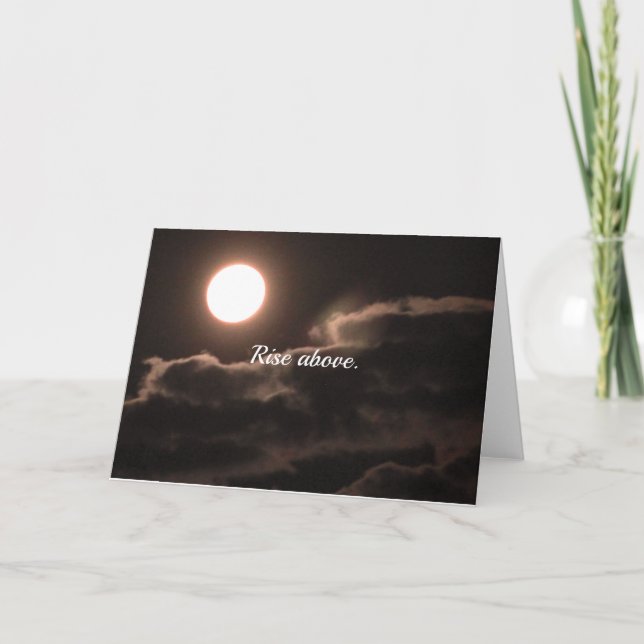 Affirmation Full Moon and Clouds Blank 12x18 card Dankeskarte (Vorderseite)