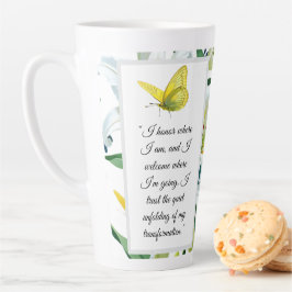 Affirmation Latte Tasse Yellow Butterfly White Lil