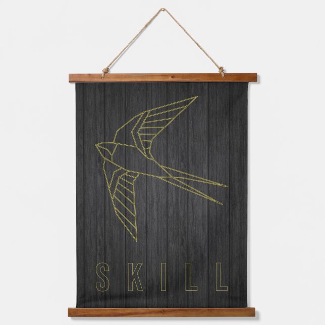 Affirmation poster motivieren, Ihre Fähigkeiten zu Wandteppich Mit Holzrahmen (Vorderseite)