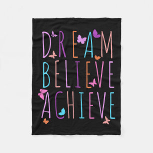 Affirmation Shirt for Girls Butterfly Traum glaubt Fleecedecke