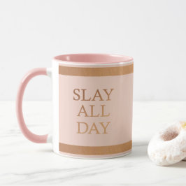 Affirmation Slay Motivierend Monogramm Tasse