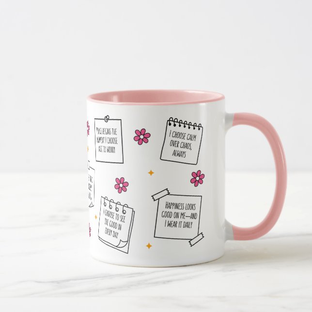 Affirmationen Notizblock Mug Design Tasse (Rechts)