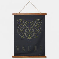 Affirmationposter. Gelbe Origami-Eule. Werteposter