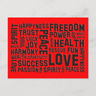 Affirmations Black   Feuer rot Postkarte