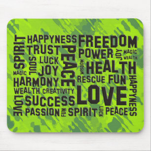 Affirmations Black   grün Mousepad