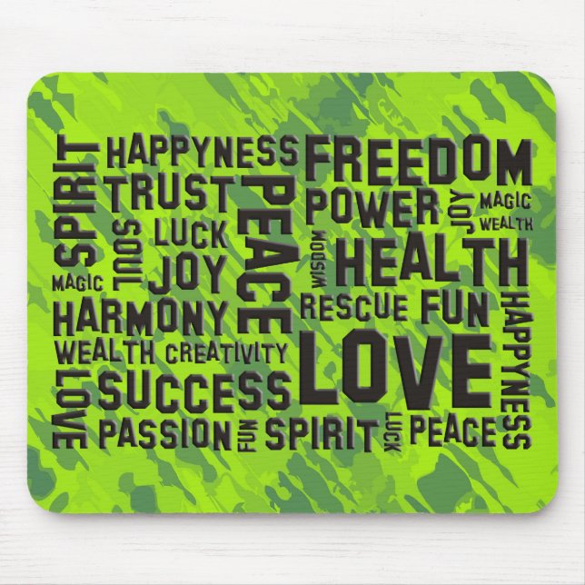 Affirmations Black | grün Mousepad (Vorne)