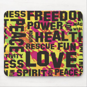 Affirmations black - pink green Spritzer Mousepad