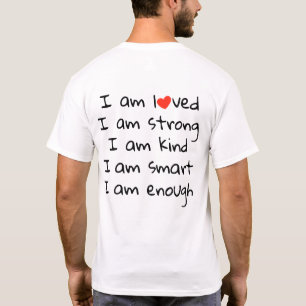 Affirmations Heart Typografy Red Black T-Shirt
