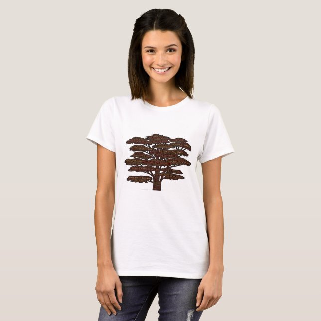 Affirmations Tree Inspirationswörter T-Shirt (Vorne ganz)