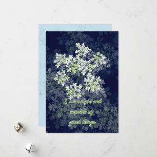 Affirmationskarte mit Blume auf dunklem Hintergrun Feiertagskarte