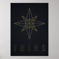 Affirmative poster des gelben Origami-Stern zu den