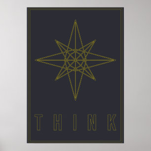 Affirmative poster eines geometrischen Origami-Ste